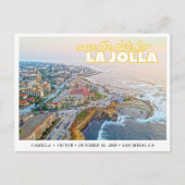 La Jolla Wedding Save the Date Photo Postcard ポストカード (正面)