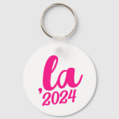 ,la Kamalaコンマ発音2024ホットピンク文字 キーホルダー (正面)