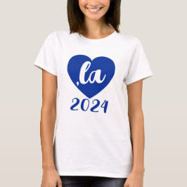 ,la KAMALAハート2024ブルースクリプト文字 Tシャツ