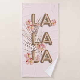 LA LA-トレンディーローズガーリーゴールドフラワーモチベーション バスタオル