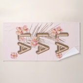 LA LA-トレンディーローズガーリーゴールドフラワーモチベーション バスタオル (バスタオル)