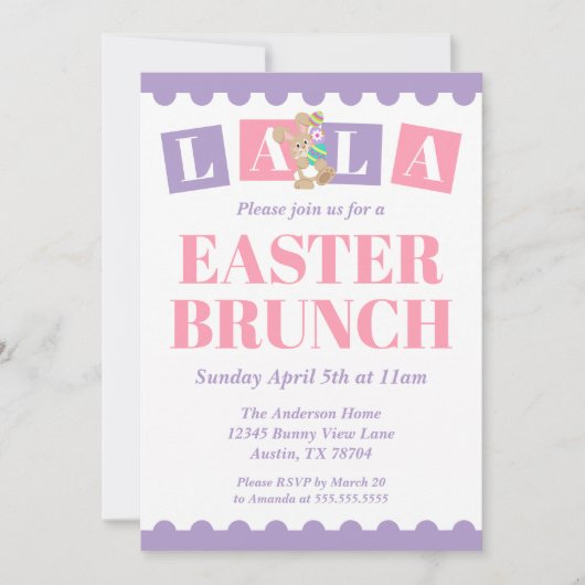 La La Easter Brunch Invitation 招待状 (正面)