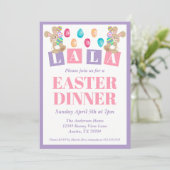 La La Easter Bunny Easter Dinner Invitation 招待状 (スタンド正面)