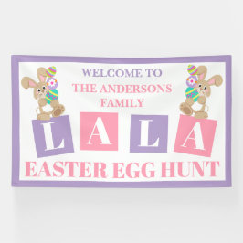 La La Easter Bunny Egg Hunt Banner 横断幕