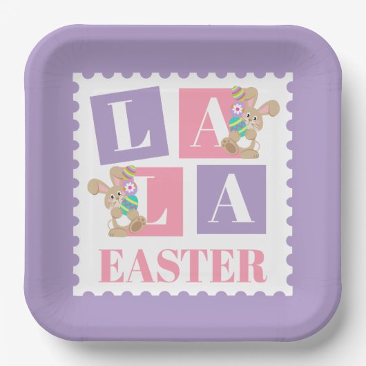 La La Easter Bunny Party Plates ペーパープレート (正面)