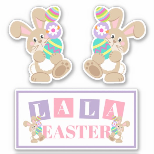 La La Easter Bunny Sticker Sheet シール (正面)