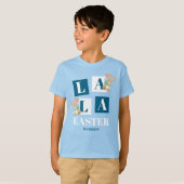 La La Easter Cute Bunny Blue Boys Tシャツ (正面フル)