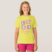 La La Easter Cute Bunny Yellow Girls Tシャツ (正面フル)