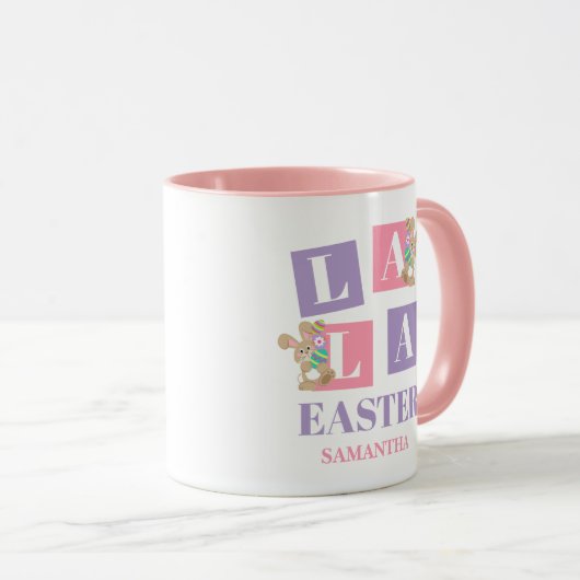 La La Easter Cute Spring Bunny Mug マグカップ (正面右)