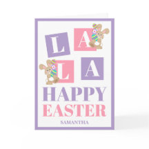 La La Easter Pastel Bunny Greeting Card