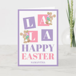La La Easter Pastel Bunny Greeting Card カード