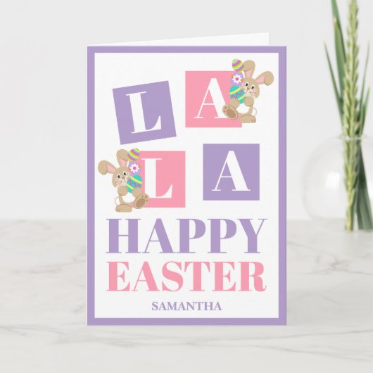 La La Easter Pastel Bunny Greeting Card カード (正面)