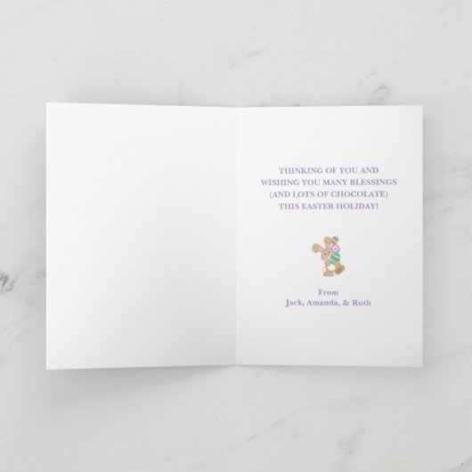 La La Easter Pastel Bunny Greeting Card カード (内部)