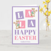 La La Easter Pastel Bunny Greeting Card カード (黄色い花)