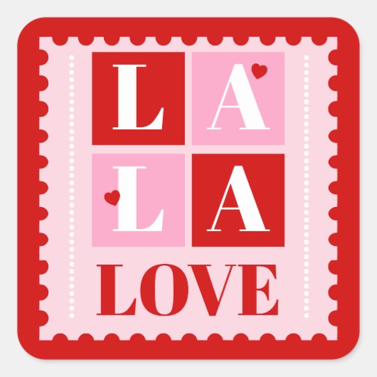 La La Love Valentine’s Day  スクエアシール (正面)