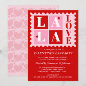 La La Love Valentine’s Day Party Invitation 招待状 (正面/裏面)