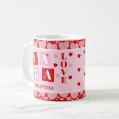 La La Love Valentine’s Day Personalized Mug コーヒーマグカップ (正面左)
