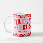 La La Love Valentine’s Day Personalized Mug コーヒーマグカップ (左)