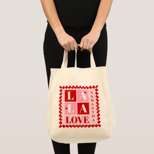 La La Love Valentine’s Day Personalized Tote Bag トートバッグ (正面(商品))