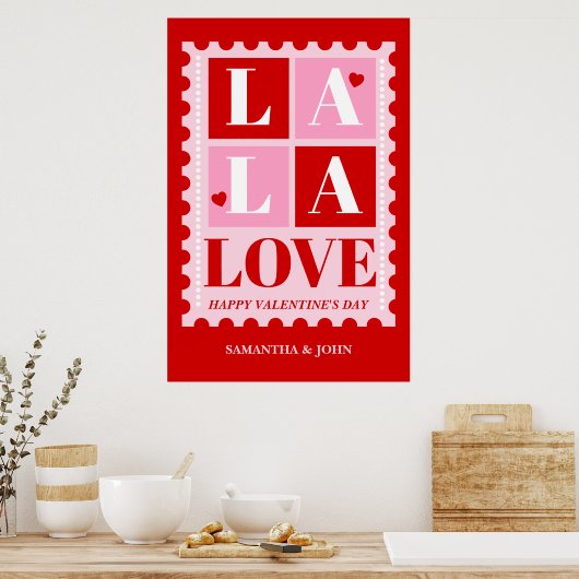 La La Love Valentine’s Day Wall Art – Printable ポスター (キッチン)
