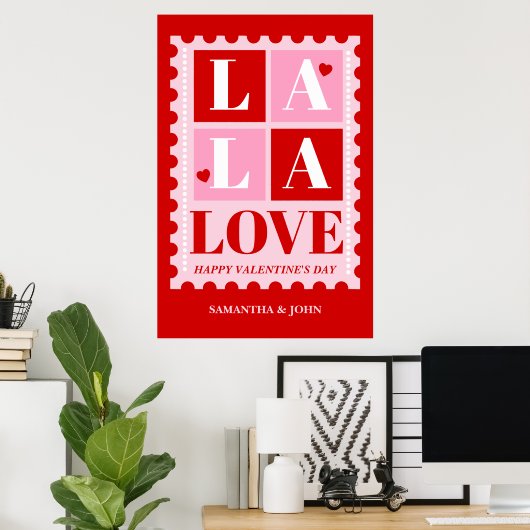 La La Love Valentine’s Day Wall Art – Printable ポスター (ホームオフィス)