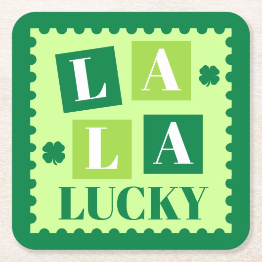 La La Lucky St. Patrick’s Day スクエアペーパーコースター (正面)