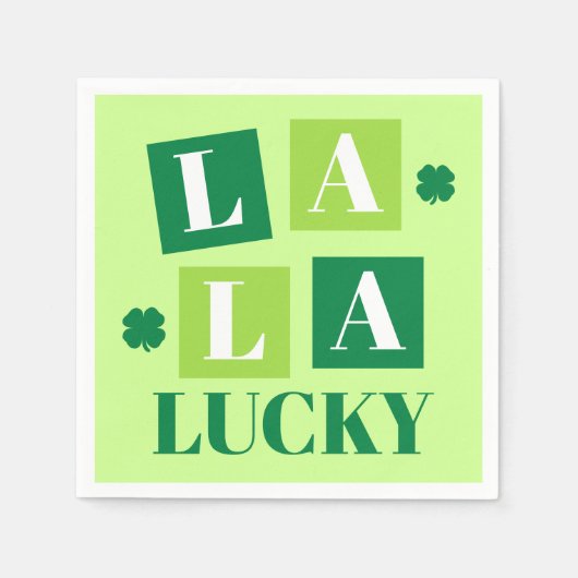 La La Lucky St. Patrick’s Day Green スタンダードカクテルナプキン (正面)