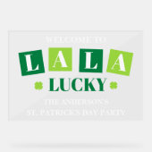 La La Lucky St. Patrick’s Day Party Welcome アクリルサイン (正面)