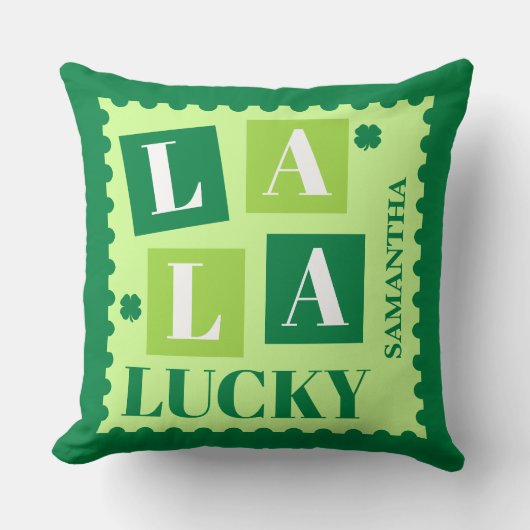 La La Lucky St. Patrick’s Day Personalized クッション (正面)