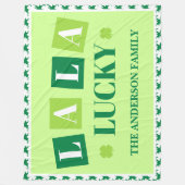 La La Lucky St. Patrick’s Day Personalized Blanket フリースブランケット (正面)