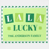 La La Lucky St. Patrick’s Day Personalized Blanket フリースブランケット (正面(横))