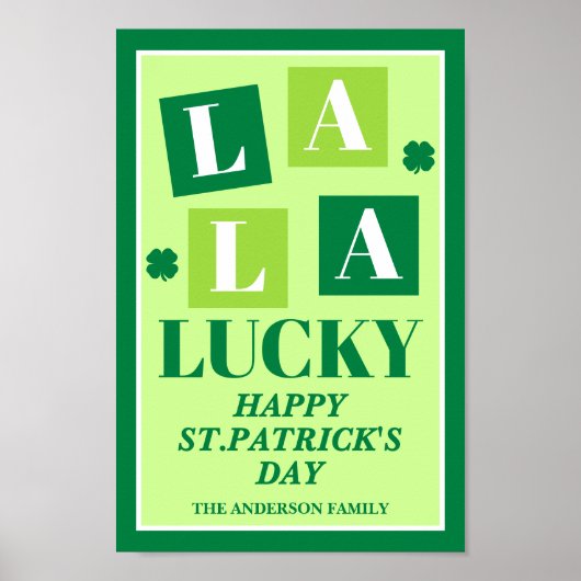 La La Lucky St. Patrick’s Day Wall Art Print ポスター (正面)