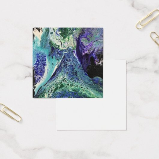 La Laguna #1の青絵画、ティール(緑がかった色)、プロファイルカード (オフィス)