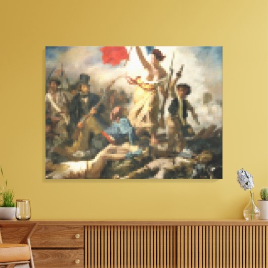 La Liberté Guidant le Peuple - Pixel Art キャンバスプリント (インサイチュ (リビング))