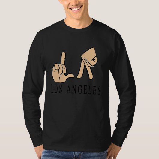 La Los Angeles California Souvenir Beach City West Tシャツ (正面)