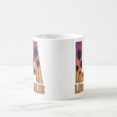 LA Los Angeles Palm Trees Sunset Retro Design コーヒーマグカップ (中央)