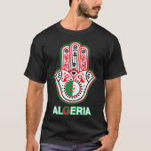 La main de fatma ELKHAMSSA et drapeau algérien  Tシャツ (正面)