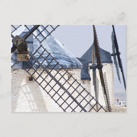 La Mancha,スペイン。ドン・キホーテが非常に傾いている ポストカード (正面)