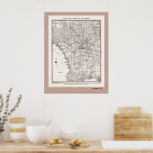 LA Map from 1925 ポスター (キッチン)