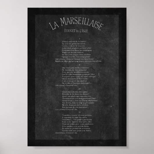 La marseillaise - Paroles ポスター (正面)