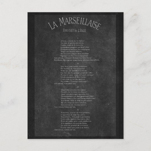 La marseillaise - Paroles ポストカード (正面)