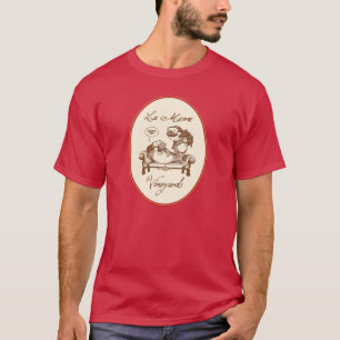 LA-MEMEのイルカの人の暗いTシャツ Tシャツ