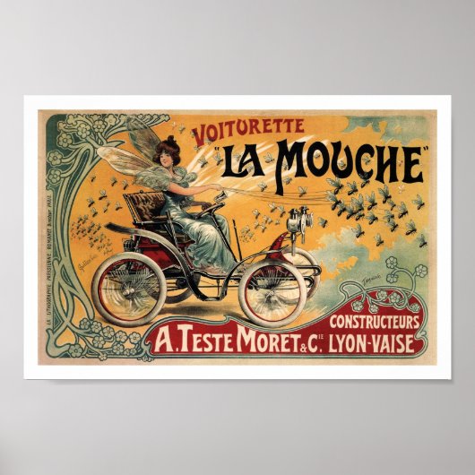 La Mouche, Automobile, Advertising, Art Nouveau ポスター (正面)