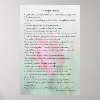 La Mujer Fuerte -- Proverbios 31:10-31 Cartel ポスター