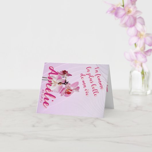 La mujer más bella de mi vida tarjeta editable カード (蘭)