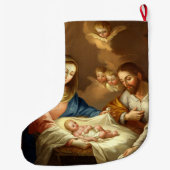 "La Natividad"の芸術のクリスマスのストッキング ラージクリスマスストッキング (裏面)