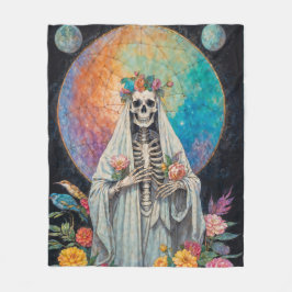 La Niña Blanca Santa Muerte フリースブランケット