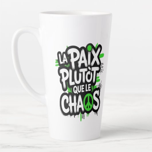 La paix est un choix カフェラテマグ (左)