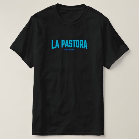 LA PASTORA - CARACAS. Azul. Tシャツ (デザイン正面)