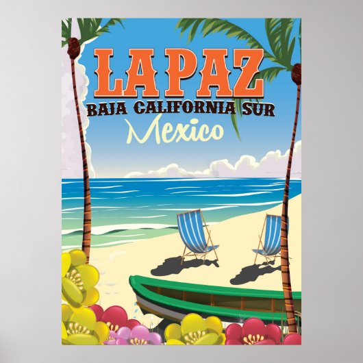 La Paz Baja California Sur Mexico旅行ポスター ポスター (正面)